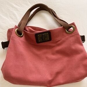 Coral Canvas Shoulder Bag from Paris
